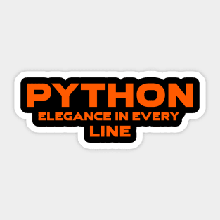 Python Elegance In Every Line Programming Sticker